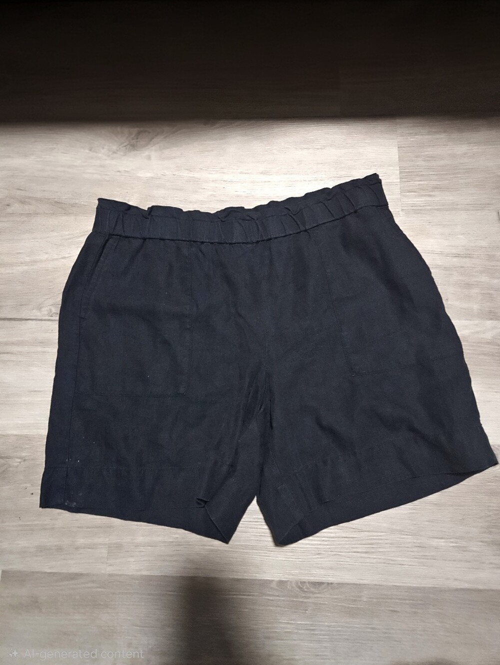 J.Jill Love Linen Dark Grey Pull-On Shorts Size Large L 100% Linen